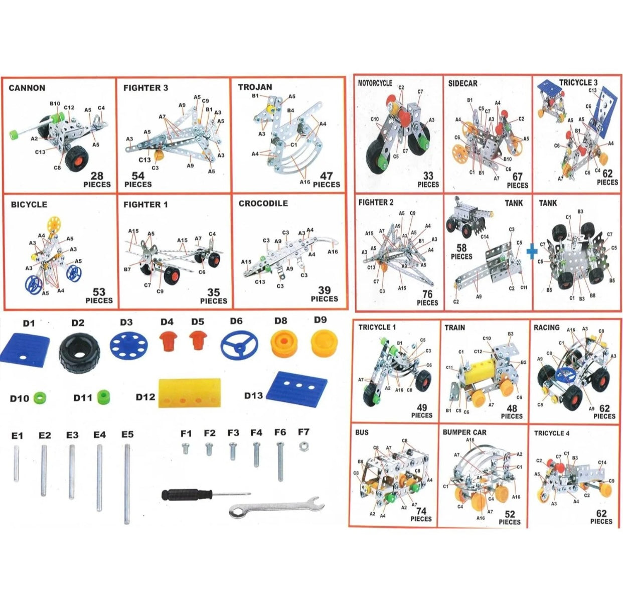 Alloy Construction Building Block 239 Pcs