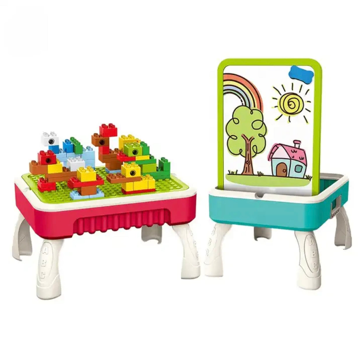 3 In 1 Multifuntional Building Blocks Table For Kids