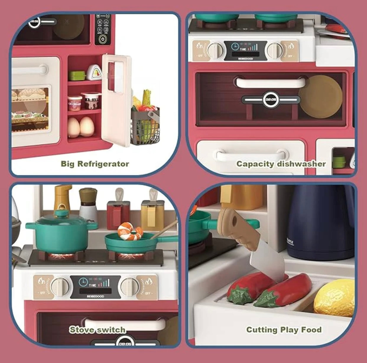 55pcs Kitchen Set With Steam, Sound & Light