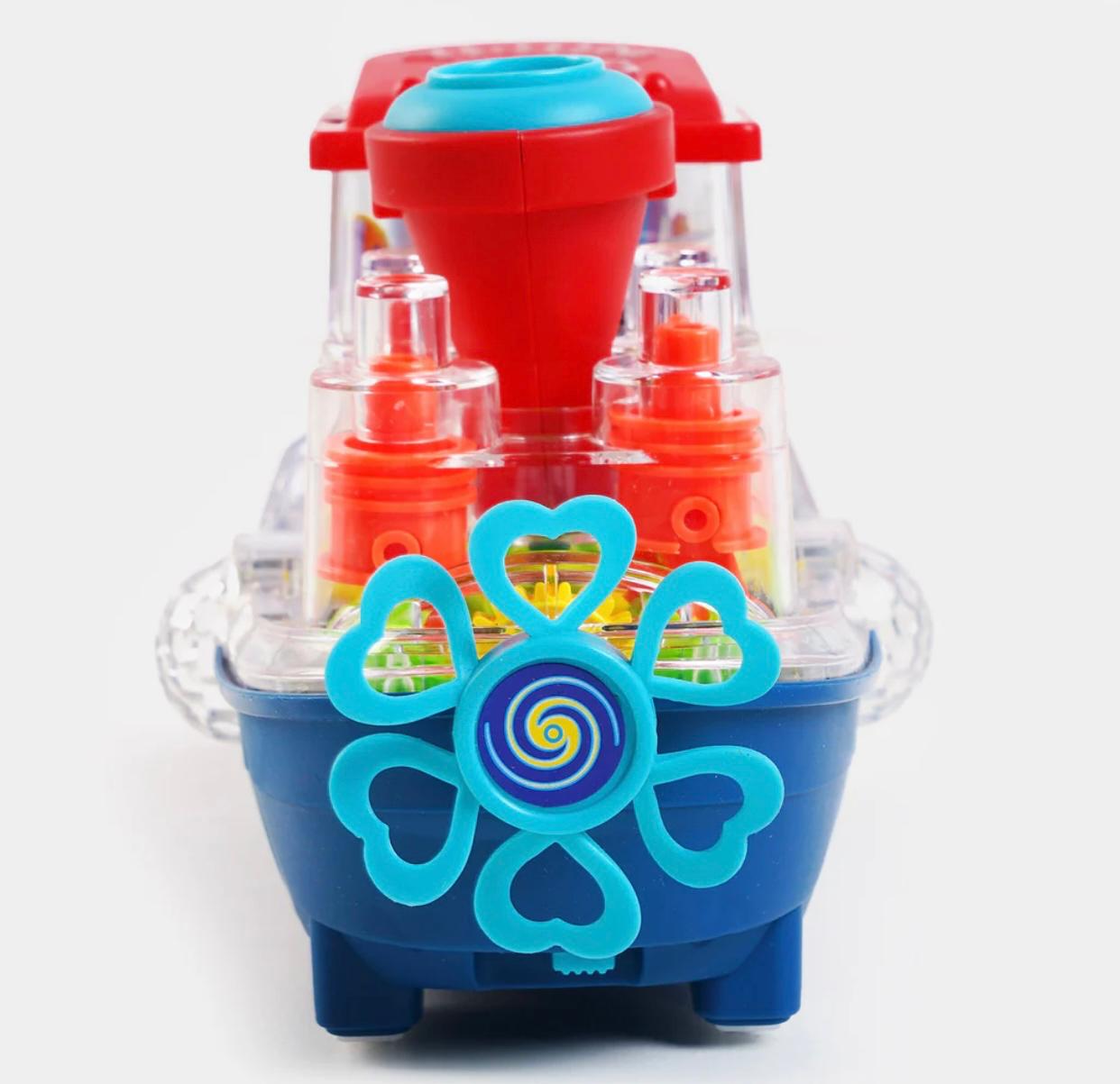 Transparent Gear Land Ship Toy With Music & Lights