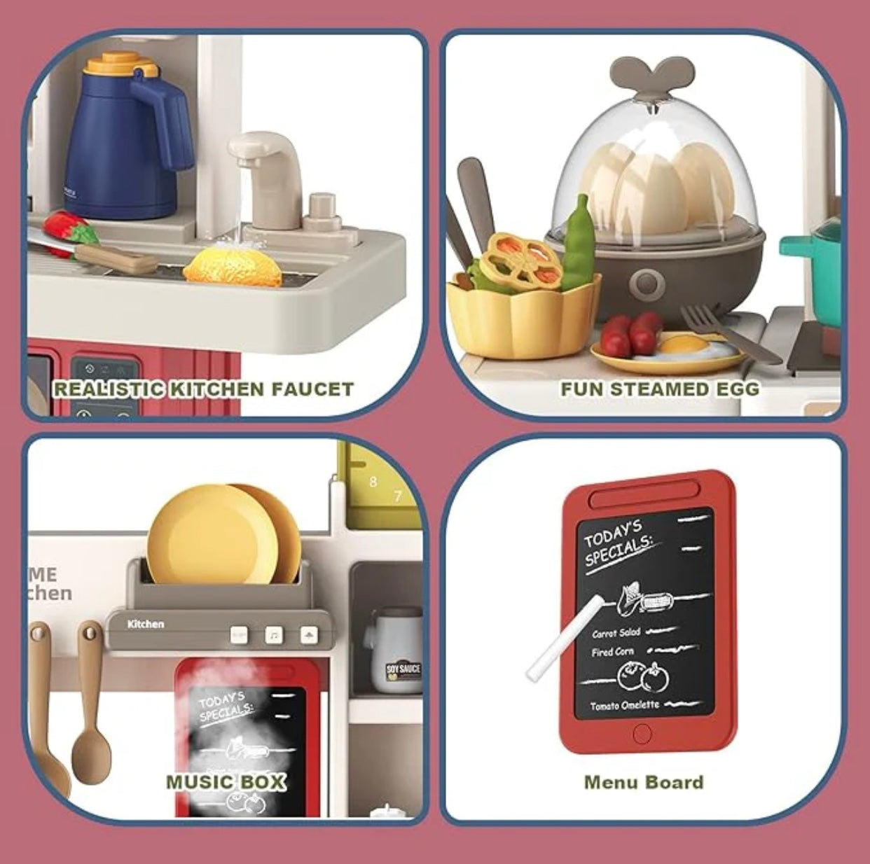 55pcs Kitchen Set With Steam, Sound & Light