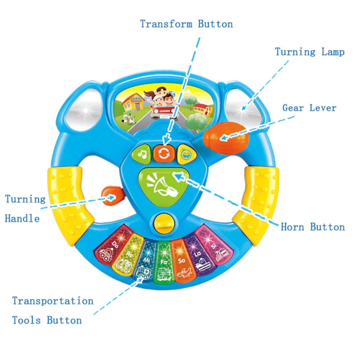 Steering Wheel With Music & Lights