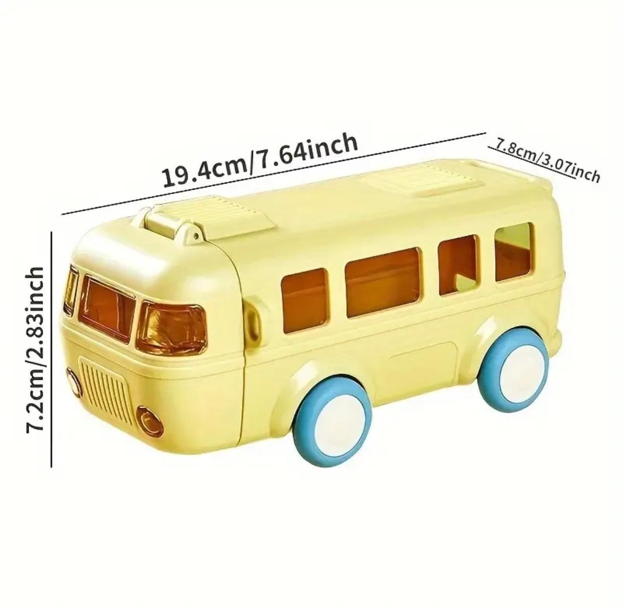 Bus Shape Straw Water Bottle With Shoulder Strap