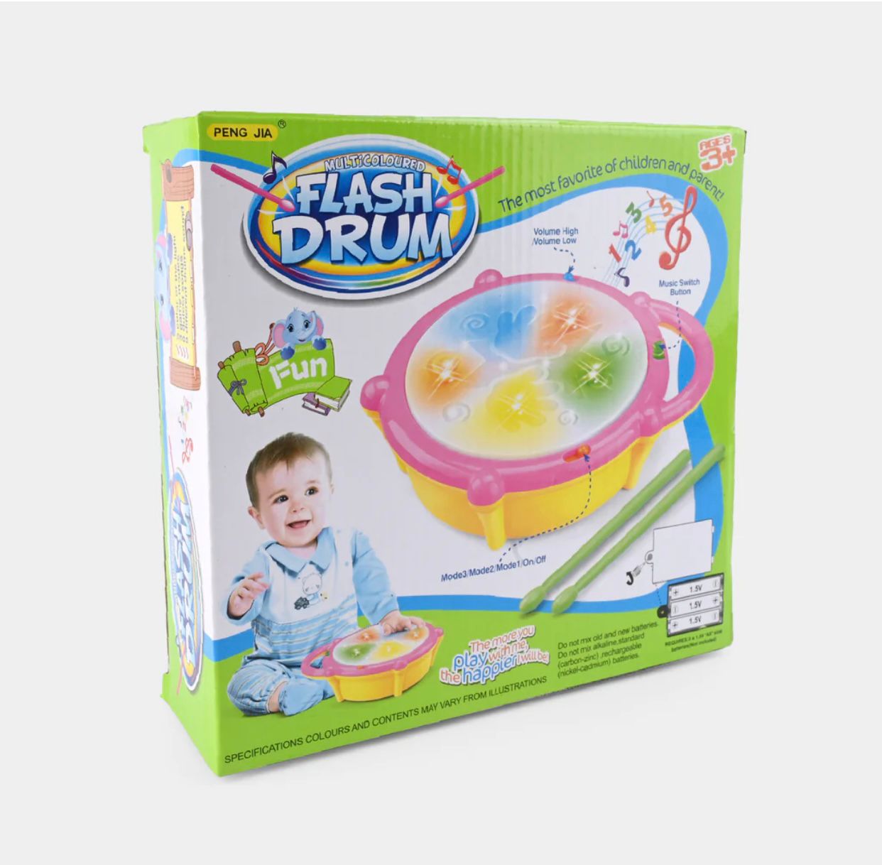 Multicolored Flash Drum With Sound and Light