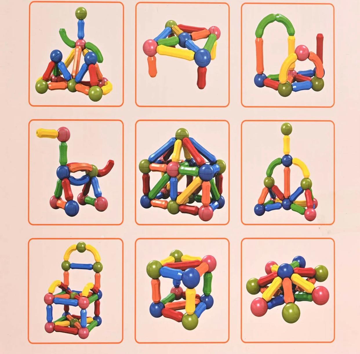 Magnetic Sticks Building Blocks - 64Pcs