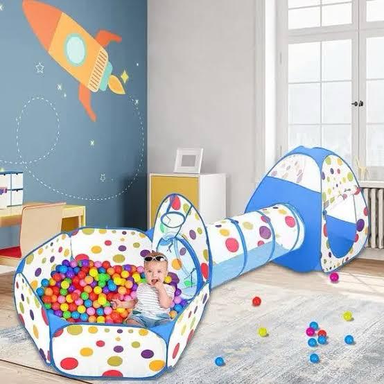 3 in 1 Tent House With Tunnel, Play Area & 50 Balls